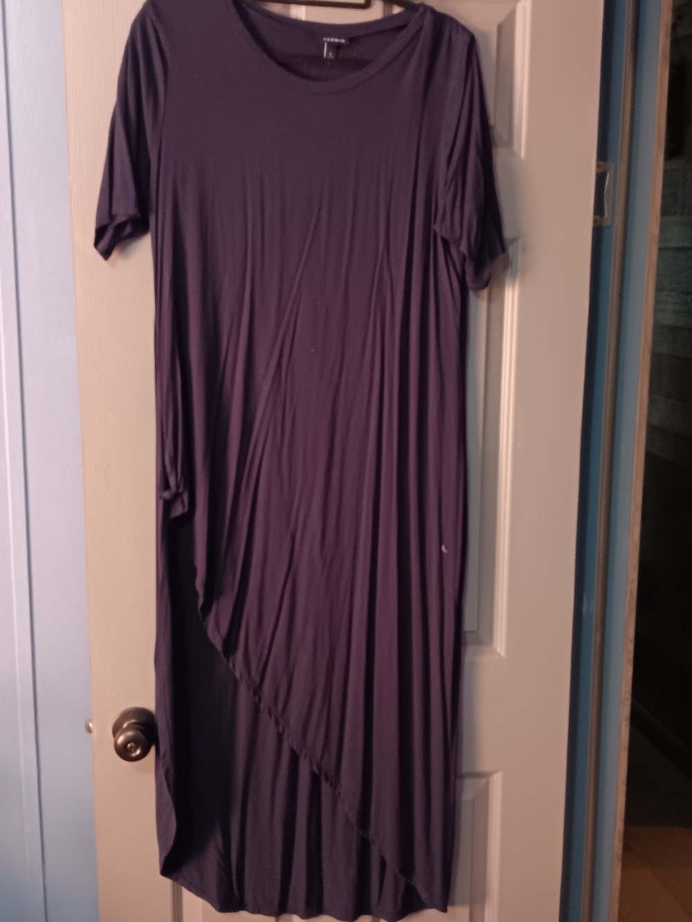 Women's Navy Blue Asymmetric Midi Dress